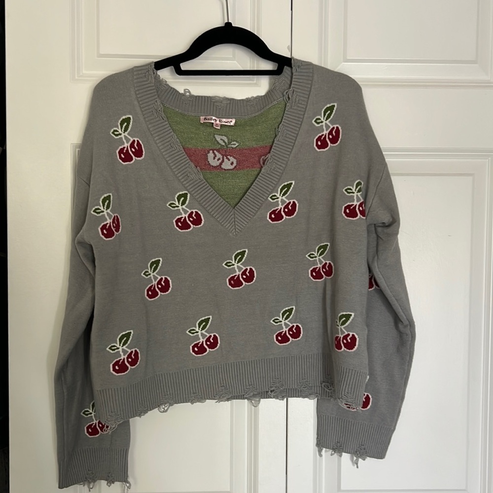 Altar’d State Cherry Sweater